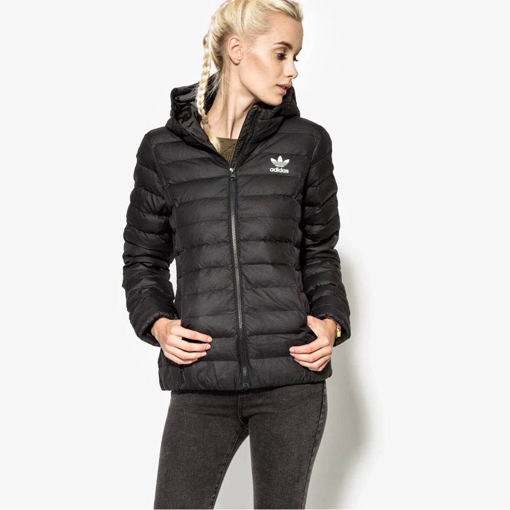 Adidas Originals Slim Puffer Jacket in Black